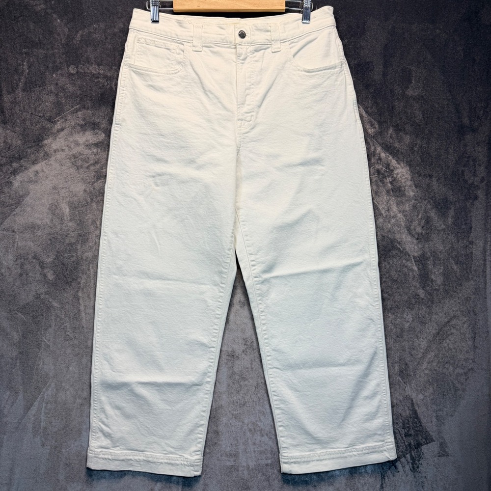 Madewell Perfect Vintage Wide-Leg Crop Jean Women's 31 White Minimalist Summer